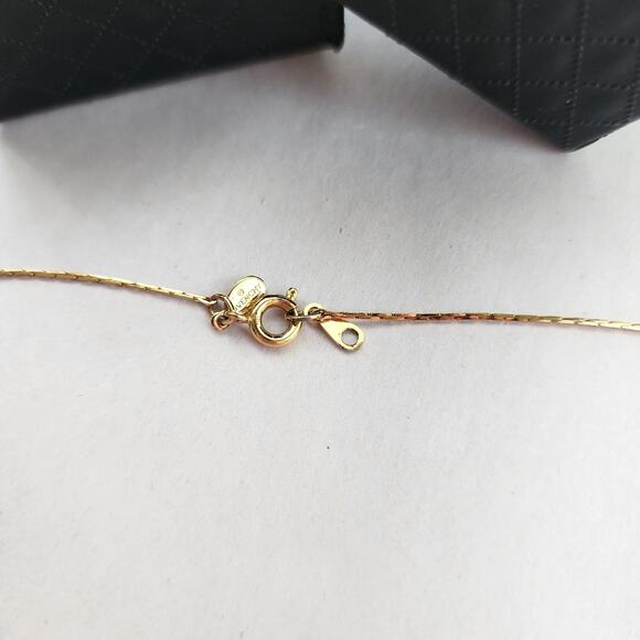 Authentic VTG Givenchy Signed Logo G Pendant Necklace Gold Crystal Rhinestone - Picture 5 of 10